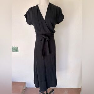 Marine Layer Super Soft Black Wrap Dress 100% Cotton Gauze Size Small